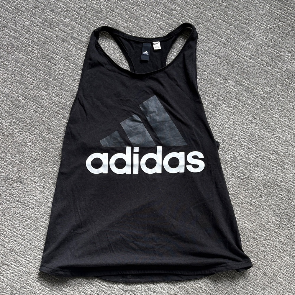 Adidas Black and White Logo Tank